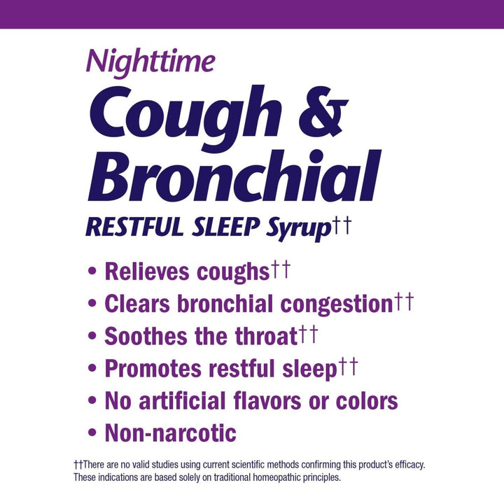 Nature's Way Boericke & Tafel Nighttime Cough & Bronchial Syrup, Cough Suppressant??, Promotes Restful Sleep??, 4 Fl. Oz - The Oasis of Health