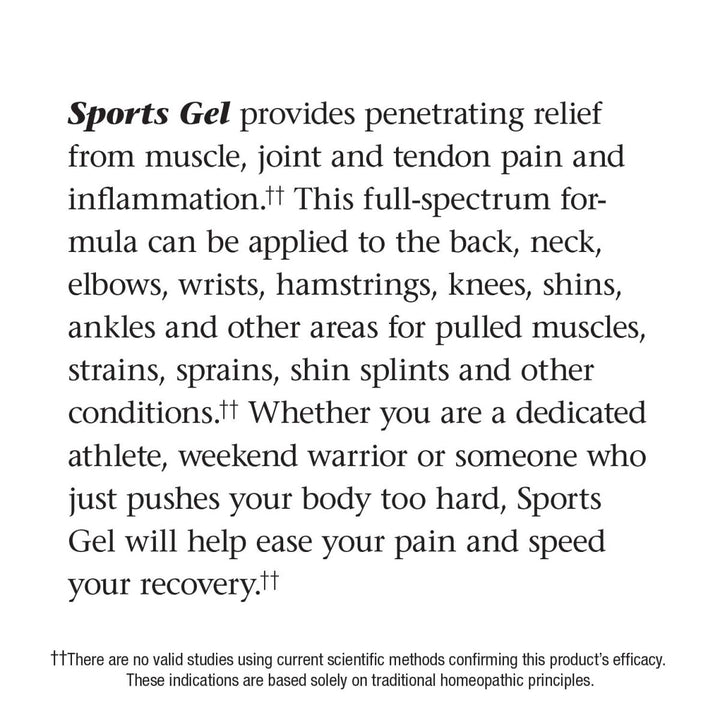 Nature's Way Boericke & Tafel Sports Gel, Relief for Deep Muscle, Joint, Tendon, & Back Pain and Inflammation, Homeopathic, 2.5 oz - The Oasis of Health