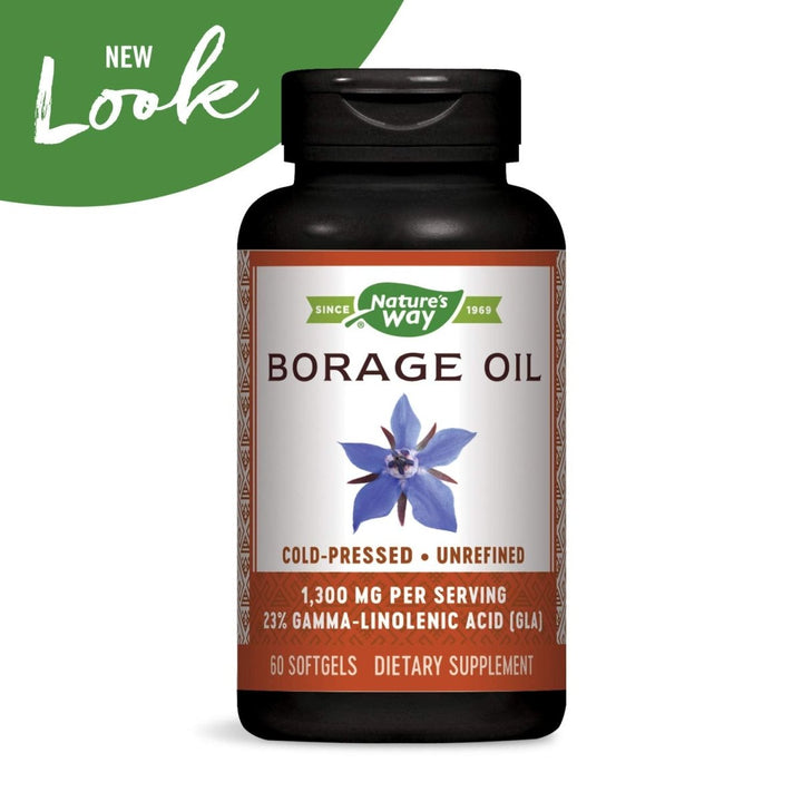 Nature's Way Borage, Cold Pressed Oil 1300mg, 60 Softgels - The Oasis of Health