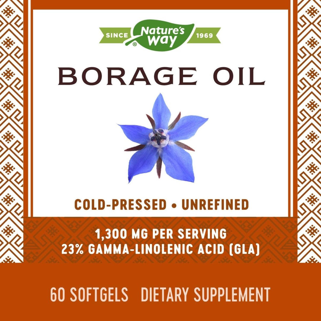 Nature's Way Borage, Cold Pressed Oil 1300mg, 60 Softgels - The Oasis of Health