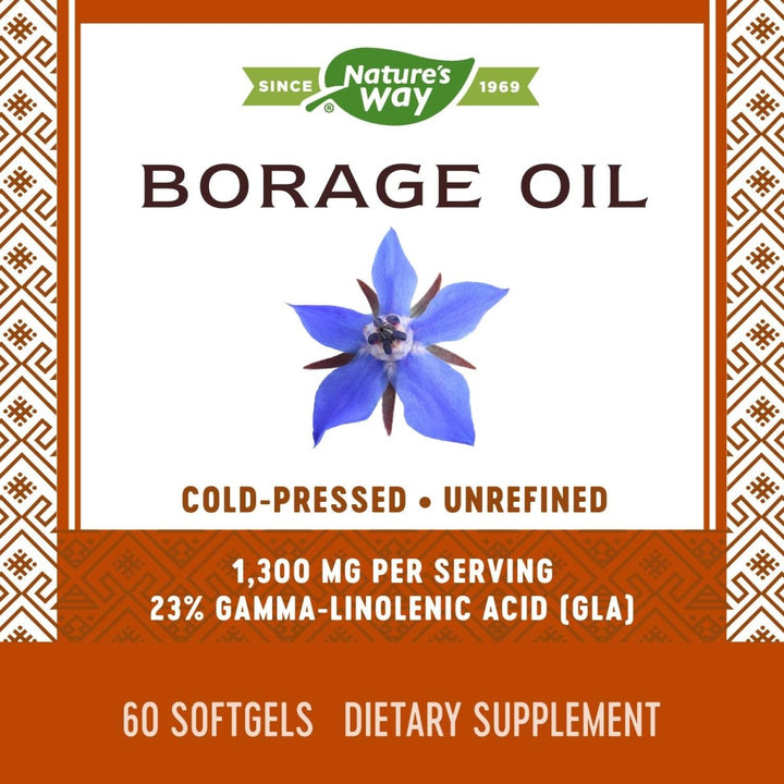 Nature's Way Borage, Cold Pressed Oil 1300mg, 60 Softgels - The Oasis of Health