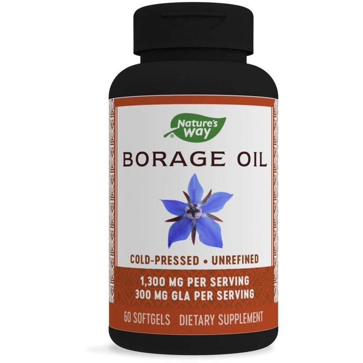 Nature's Way Borage, Cold Pressed Oil 1300mg, 60 Softgels - The Oasis of Health