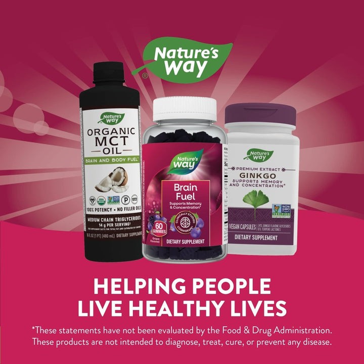 Nature's Way Brain Fuel, Supports Memory and Concentration*, Clinically Studied Cognigrape?, 60 Gummies, Grape Flavored - The Oasis of Health