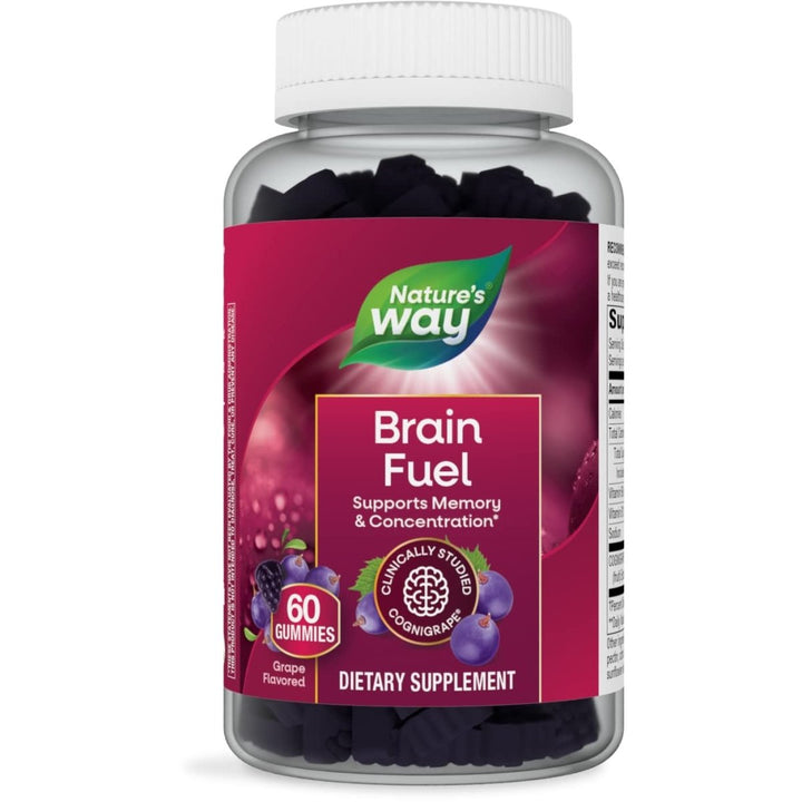 Nature's Way Brain Fuel, Supports Memory and Concentration*, Clinically Studied Cognigrape?, 60 Gummies, Grape Flavored - The Oasis of Health