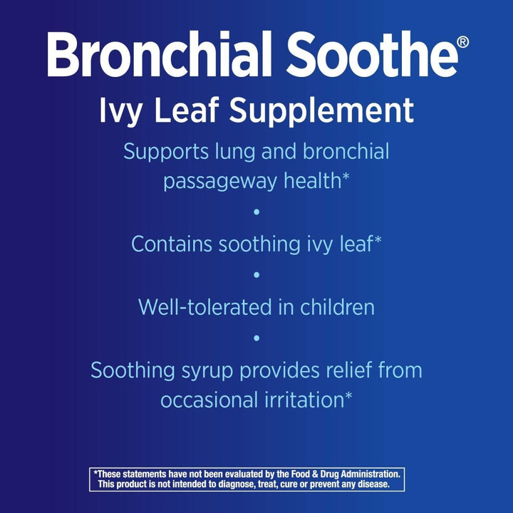 Nature's Way Bronchial Soothe Ivy Leaf 99.9% Alcohol - free Non - Drowsy Syrup, 120 ML (4 Fl Oz.) - The Oasis of Health