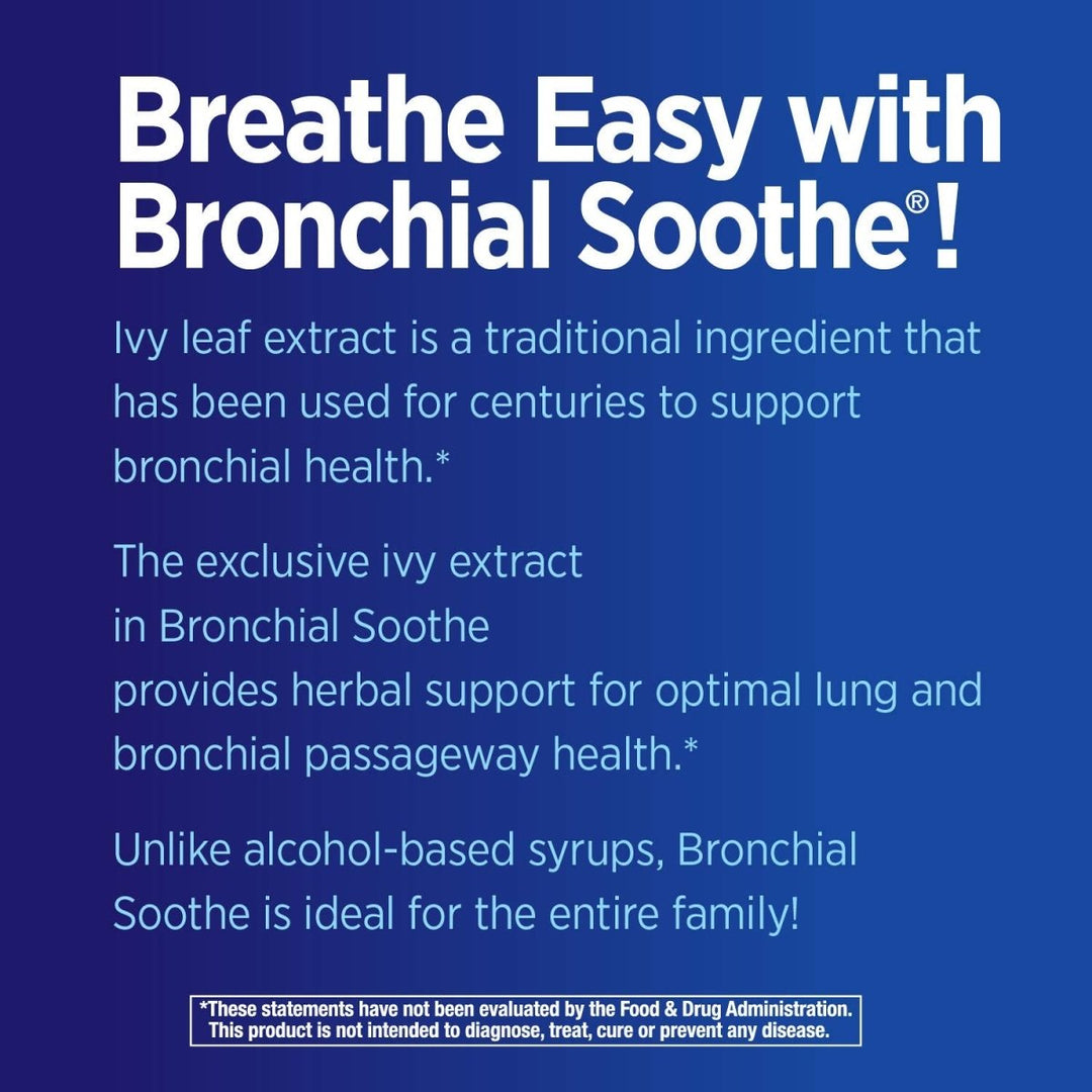 Nature's Way Bronchial Soothe Ivy Leaf 99.9% Alcohol - free Non - Drowsy Syrup, 120 ML (4 Fl Oz.) - The Oasis of Health