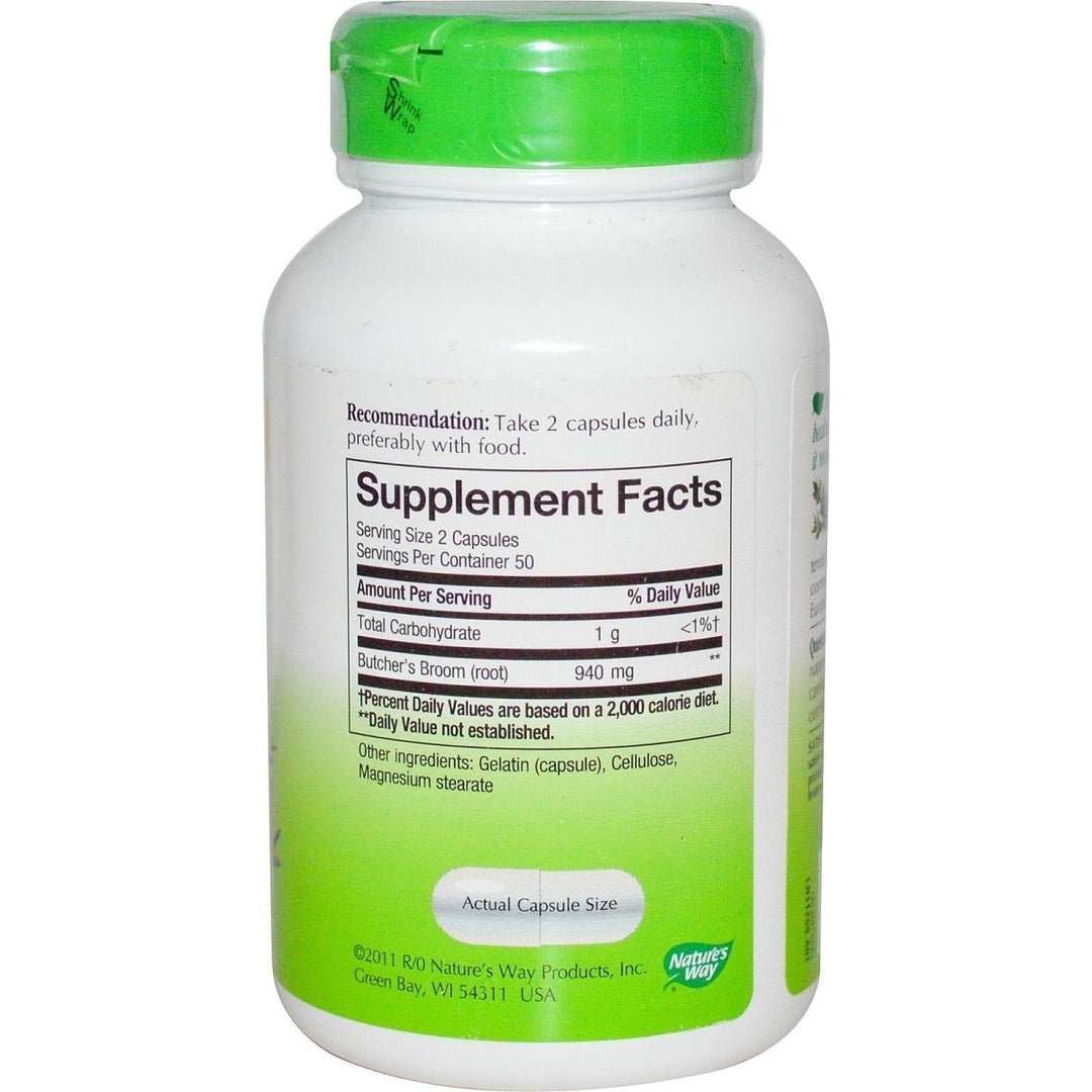 Nature's Way Butchers Broom Root - 100 Capsules - The Oasis of Health