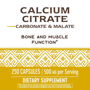 Nature's Way Calcium Citrate Complex, 500 mg per serving, 250 Capsules - The Oasis of Health
