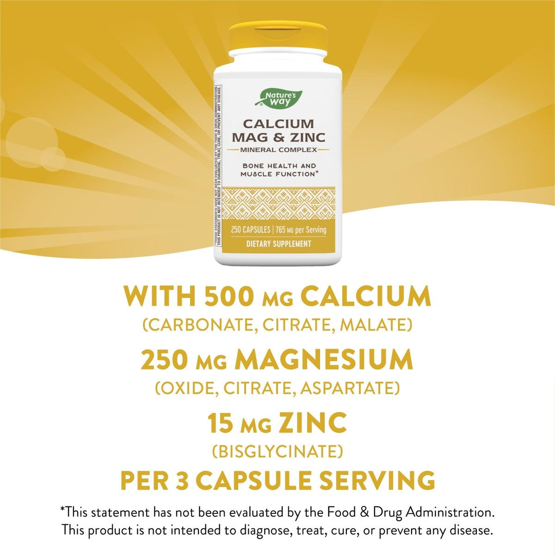 Nature's Way Calcium Magnesium & Zinc 250 Capsules - The Oasis of Health