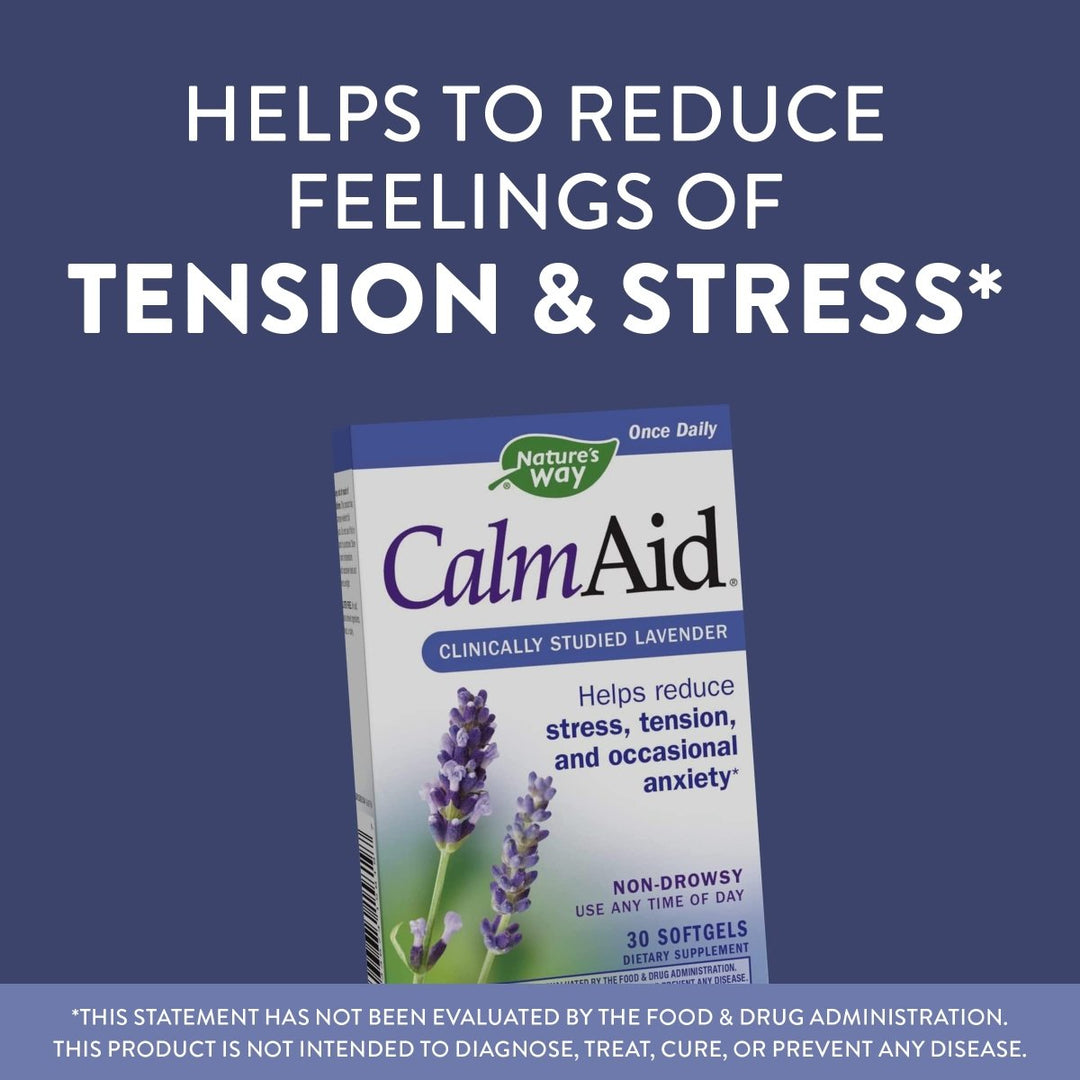 Nature's Way CalmAid, Non - Drowsy, Clinically Studied Lavender Supplement Helps Reduce Tension/Stress* - The Oasis of Health