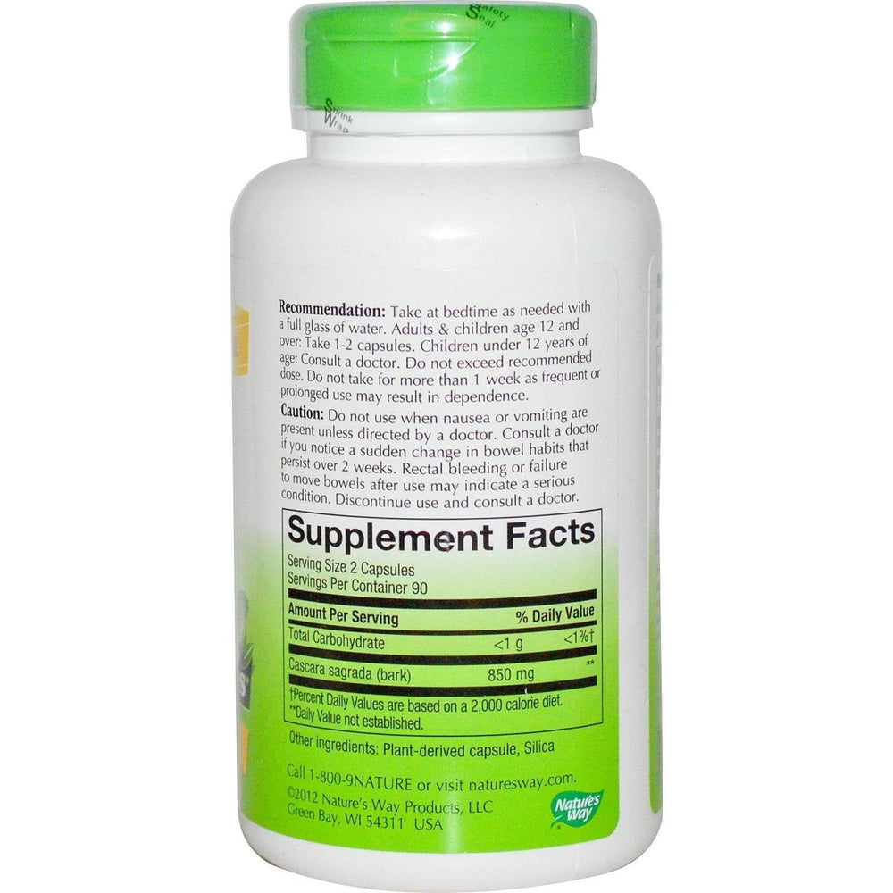 Nature's Way Cascara Sagrada Aged Bark - 180 Vcaps - The Oasis of Health