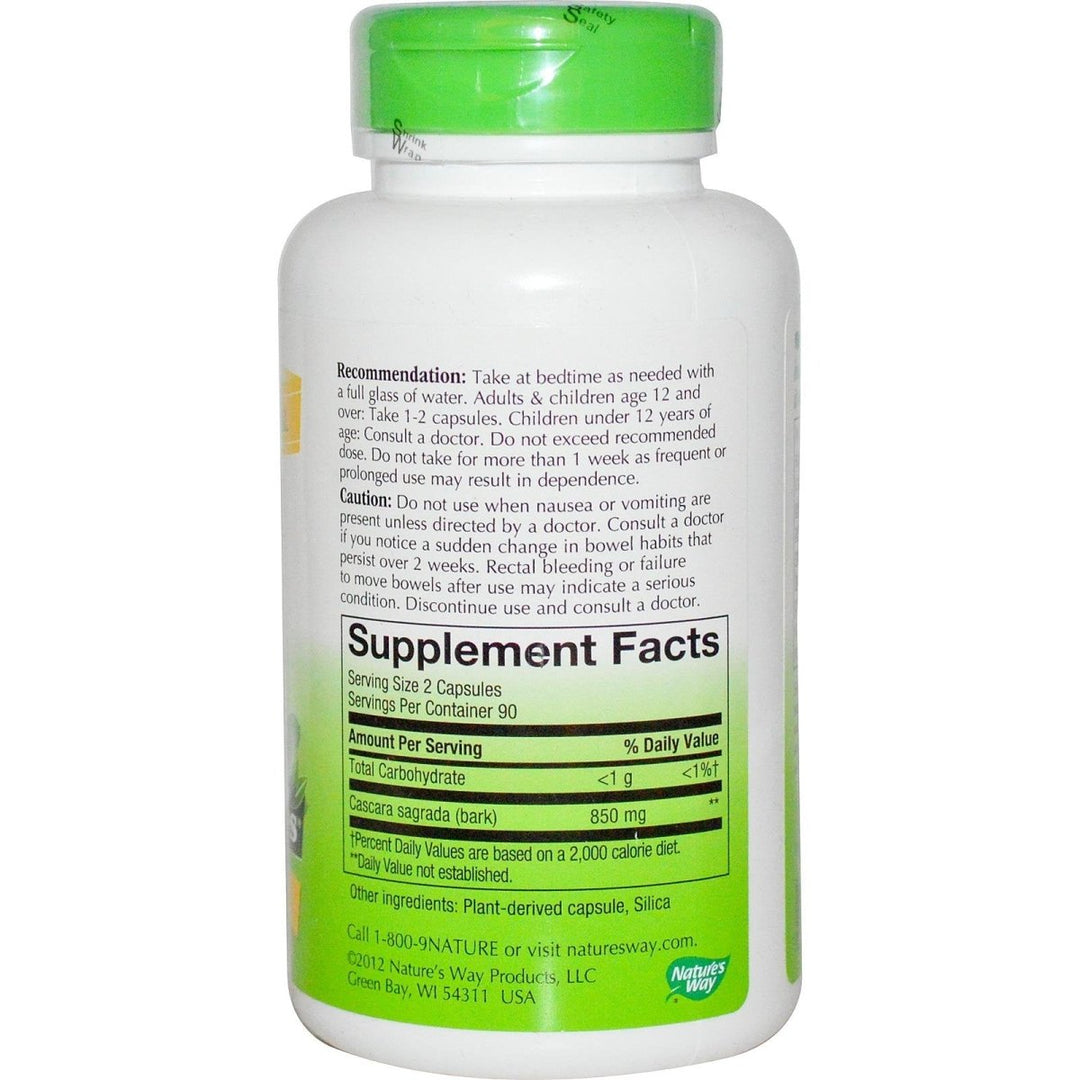 Nature's Way Cascara Sagrada Aged Bark - 180 Vcaps - The Oasis of Health