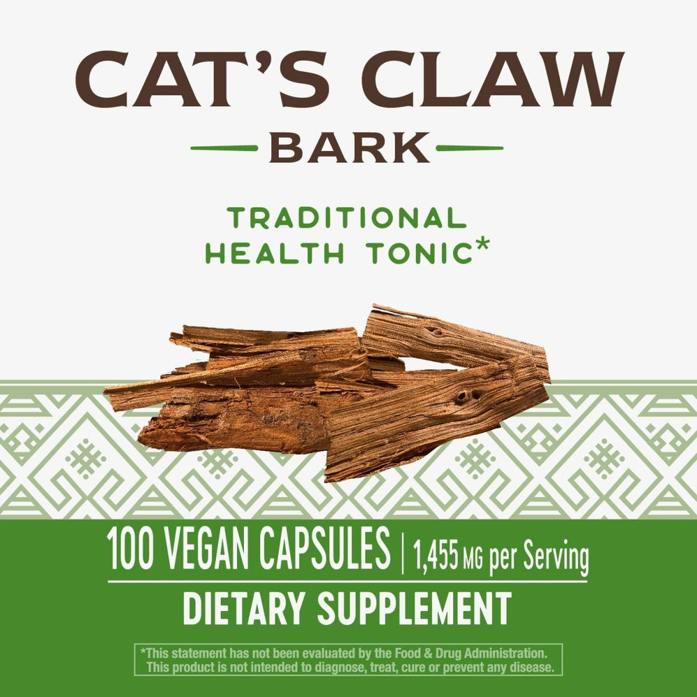 Nature's Way Cat?s Claw Bark, Traditional Health Tonic*, 1,455mg per serving, 100 Capsules - The Oasis of Health