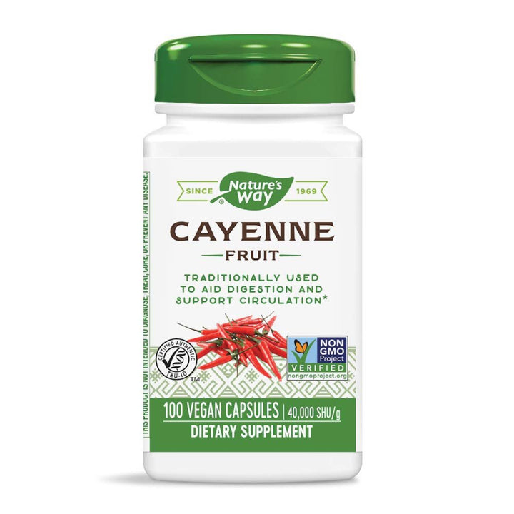 Nature's Way Cayenne Fruit - Natural Capsaicin Supplement for Circulatory and Digestive Health - 100 Vegetarian Capsules - The Oasis of Health