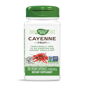Nature's Way Cayenne Fruit - Natural Capsaicin Supplement for Circulatory and Digestive Health - 100 Vegetarian Capsules - The Oasis of Health