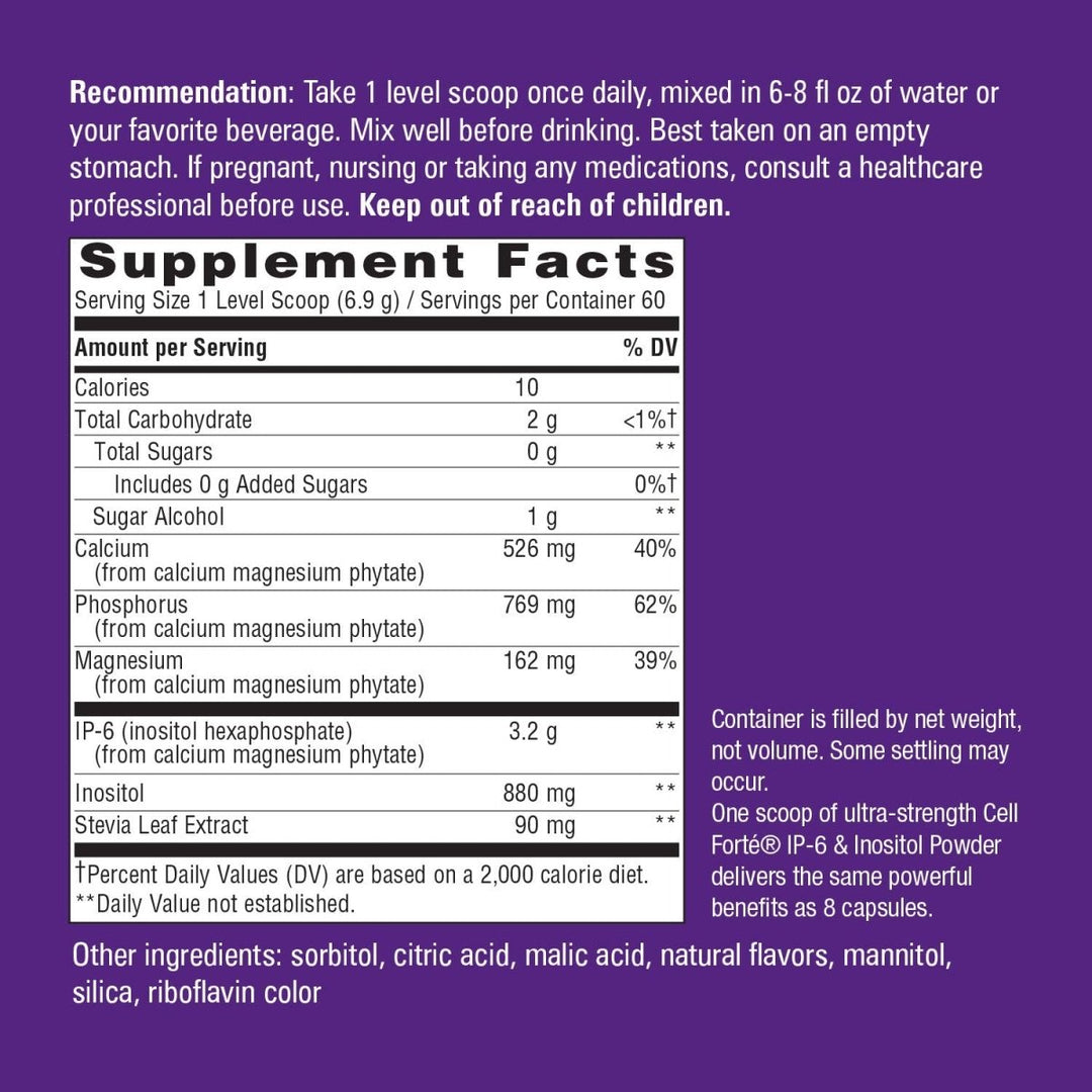 Nature's Way Cell Fort® IP - 6 & Inositol Ultra - Strength™ Citrus Flavored Powder - 14.6 Oz. - The Oasis of Health