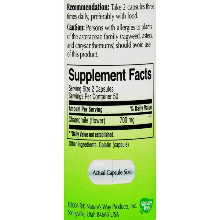 NATURE'S WAY Chamomile Flowers 100 CAPS - The Oasis of Health