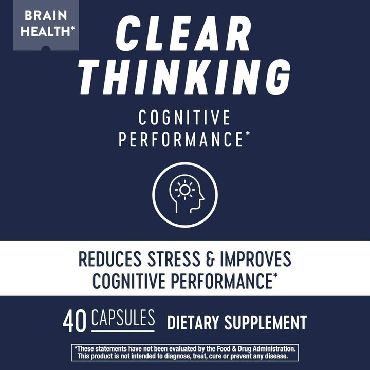 Nature's Way Clear Thinking Cognitive Performance*, Ashwagandha, Reduces Stress and Supports Cognitive Performance*, 40 Capsules - The Oasis of Health