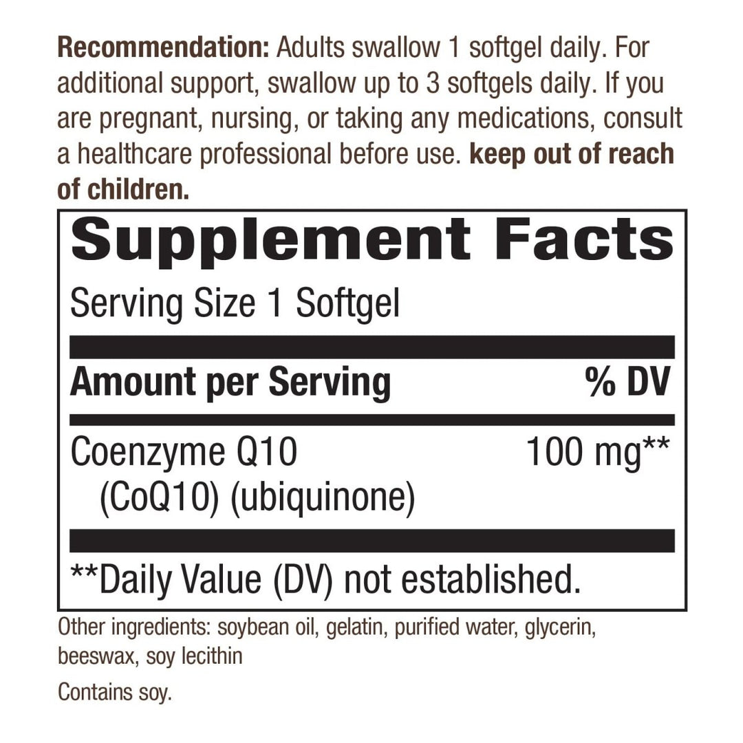 Nature's Way CoQ10, Ubiquinone, Heart Health*, 60 Softgels - The Oasis of Health