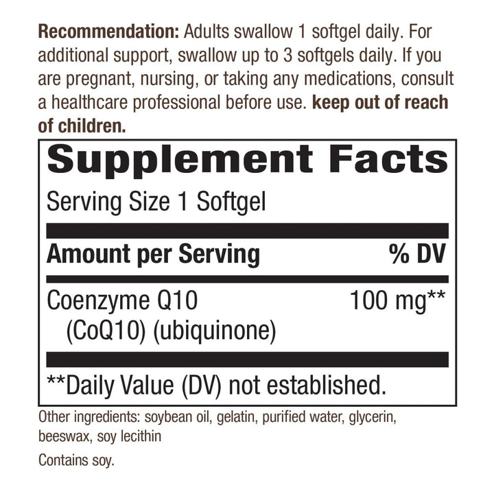 Nature's Way CoQ10, Ubiquinone, Heart Health*, 60 Softgels - The Oasis of Health