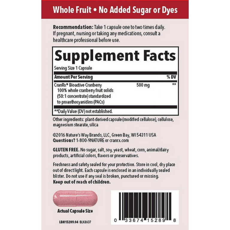 Nature's Way CranRx BioActive Cranberry 30 Vcaps - 15289 - 3 Pack - The Oasis of Health
