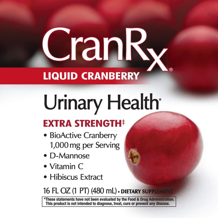 Nature's Way CranRx Extra Strength Cranberry 1,000 mg, D - Mannose + Vit C + Hibiscus, 16 fl. oz. - The Oasis of Health