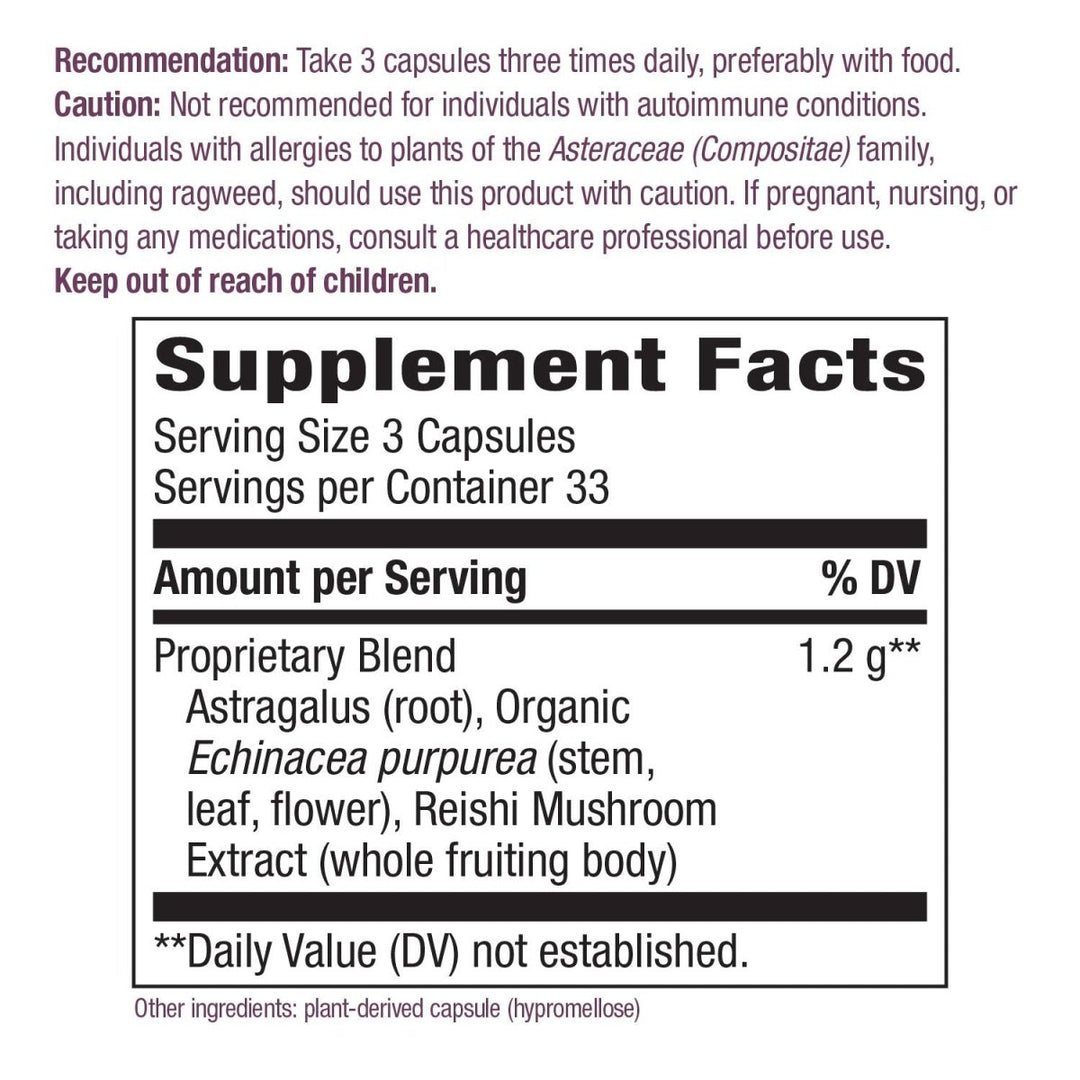 Nature's Way Echinacea Astragalus & Reishi, Immune Support*, 100 Capsules - The Oasis of Health