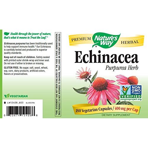 Nature's Way Echinacea Herb Capsules, 180 Count - The Oasis of Health