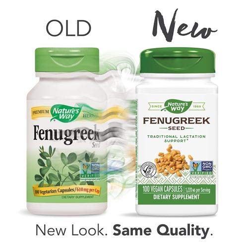 Nature's Way Fenugreek Seed, Traditional Lactation Support*, Non - GMO Project Verified, 100 Capsules - The Oasis of Health