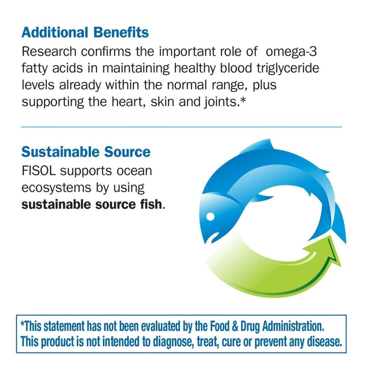 Nature's Way Fisol 50% EPA and DHA Enteric - Coated Fish Oil, No Fishy Burp - Back, 180 Softgels - The Oasis of Health