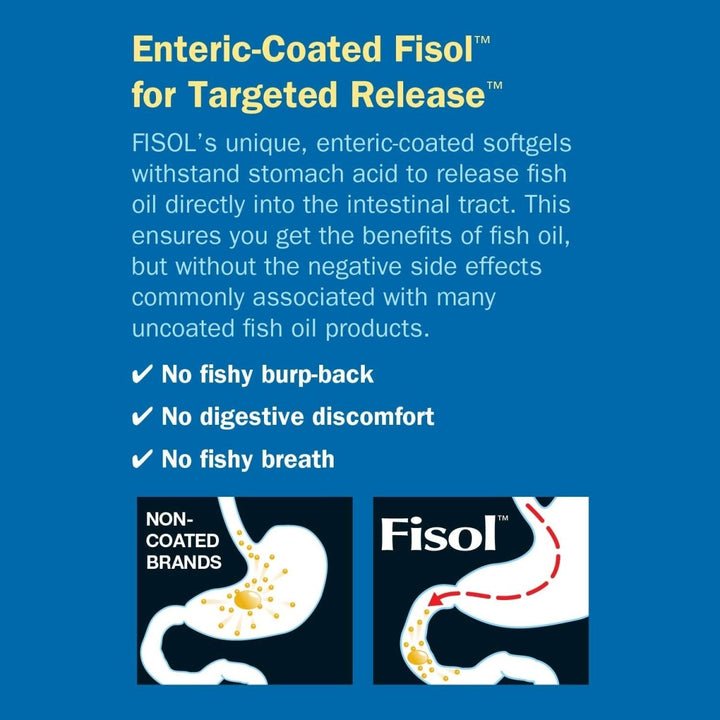 Nature's Way Fisol 50% EPA and DHA Enteric - Coated Fish Oil, No Fishy Burp - Back, 180 Softgels - The Oasis of Health