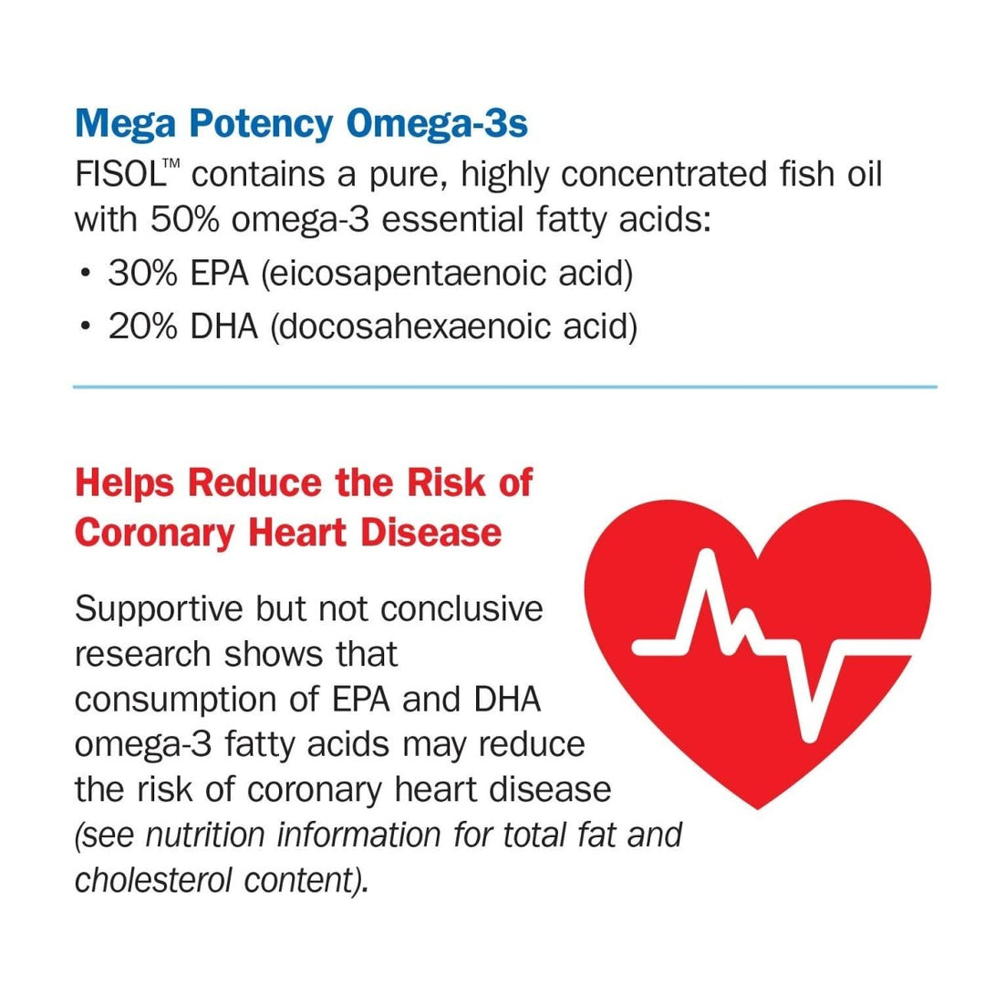 Nature's Way Fisol 50% EPA and DHA Enteric - Coated Fish Oil, No Fishy Burp - Back, 180 Softgels - The Oasis of Health