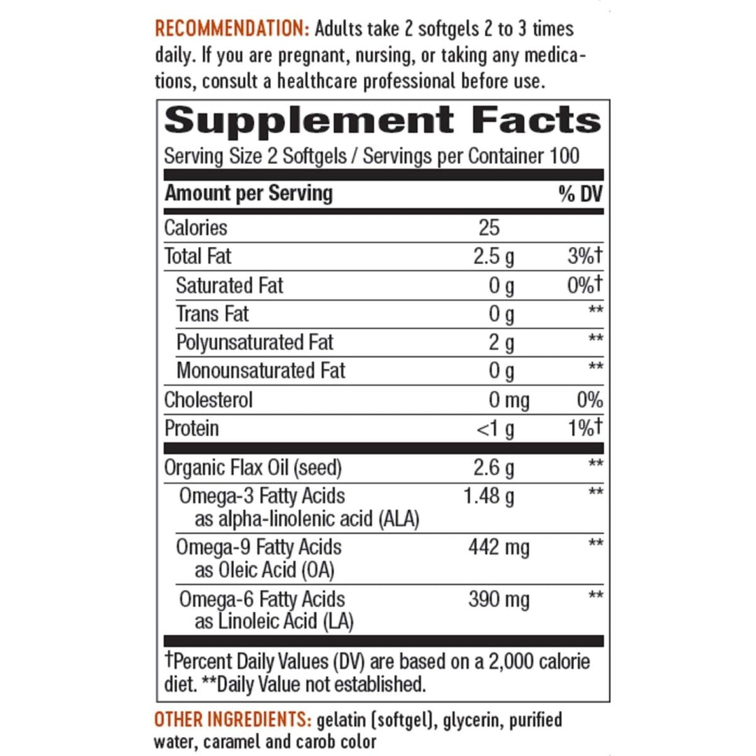 Nature's Way Flax Oil Max Strength® - Supports Heart Health - 200 Softgels - The Oasis of Health