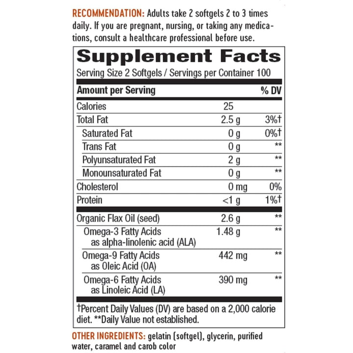 Nature's Way Flax Oil Max Strength® - Supports Heart Health - 200 Softgels - The Oasis of Health