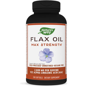 Nature's Way Flax Oil Max Strength® - Supports Heart Health - 200 Softgels - The Oasis of Health