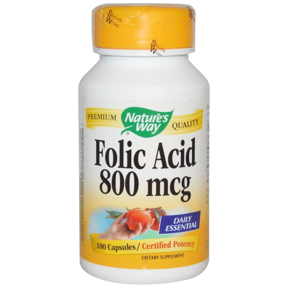 Nature's Way Folic Acid 800mcg 100 Capsules (Pack of 2) - The Oasis of Health