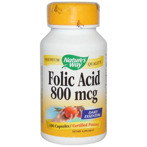 Nature's Way Folic Acid 800mcg 100 Capsules (Pack of 2) - The Oasis of Health