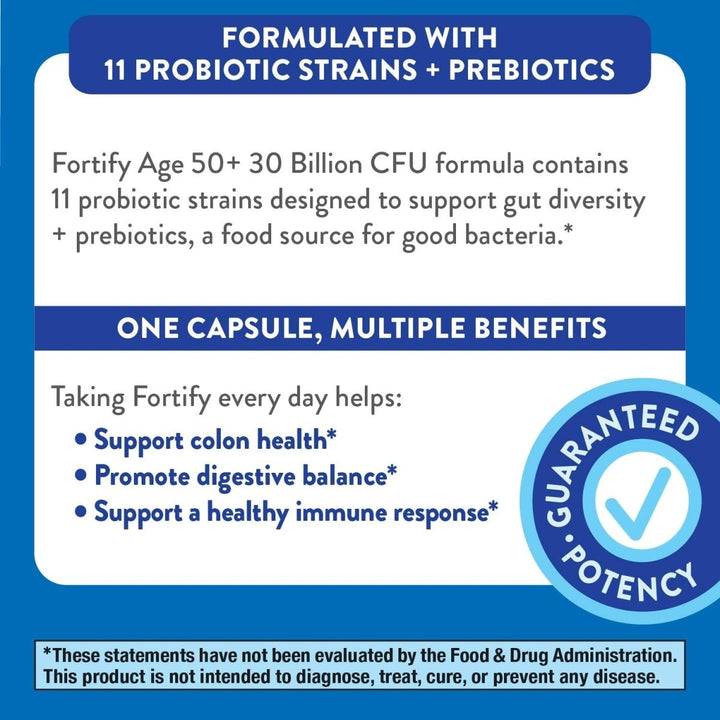 Nature's Way Fortify 50 Billion Daily Probiotic Adults 50+ 30 Capsules - The Oasis of Health