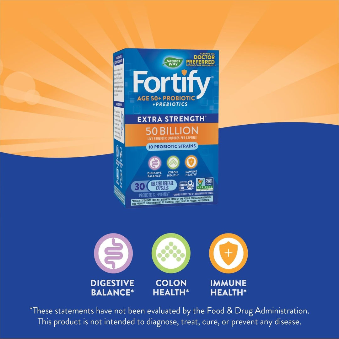 Nature's Way Fortify 50 Billion Daily Probiotic Adults 50+ 30 Capsules - The Oasis of Health