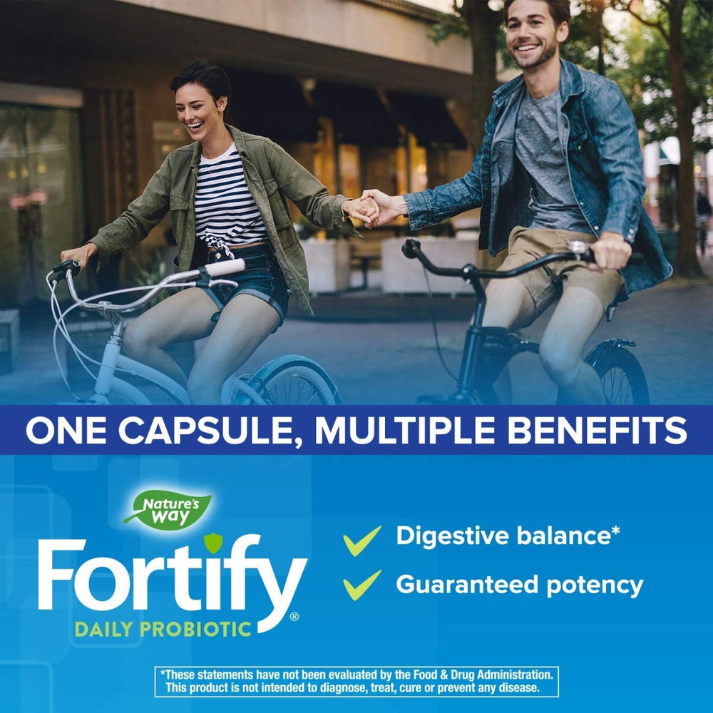 Nature's Way Fortify Daily Probiotic and Enzymes, Digestive Health Complete Targeted Care for Men and Women*, 30 Vegan Capsules - The Oasis of Health