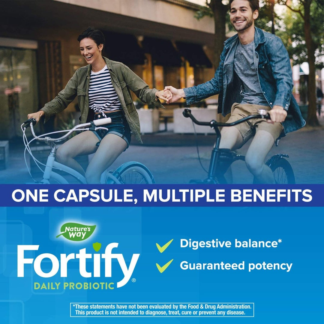 Nature's Way Fortify Daily Probiotic and Enzymes, Digestive Health Complete Targeted Care for Men and Women*, 30 Vegan Capsules - The Oasis of Health