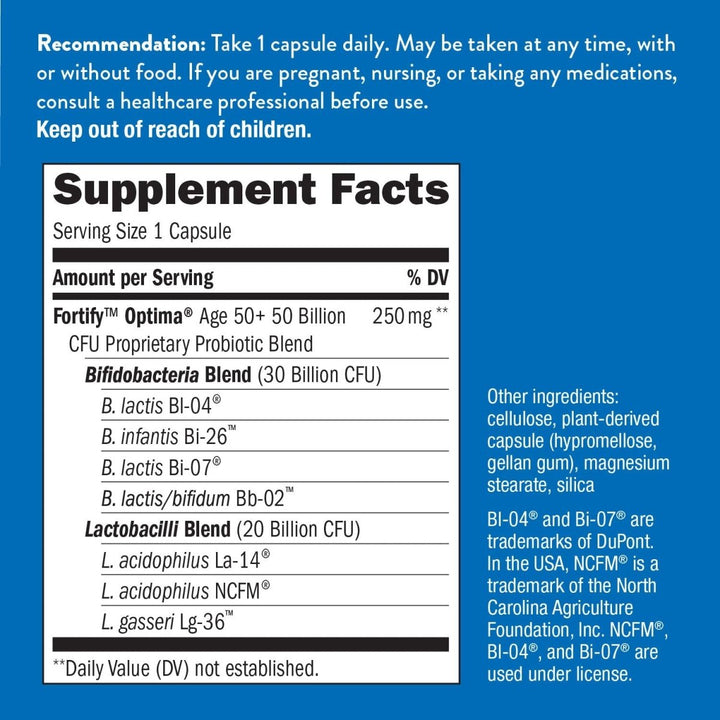 Nature's Way Fortify Optima Adult 50+ Daily Probiotic - 30 Capsules - The Oasis of Health