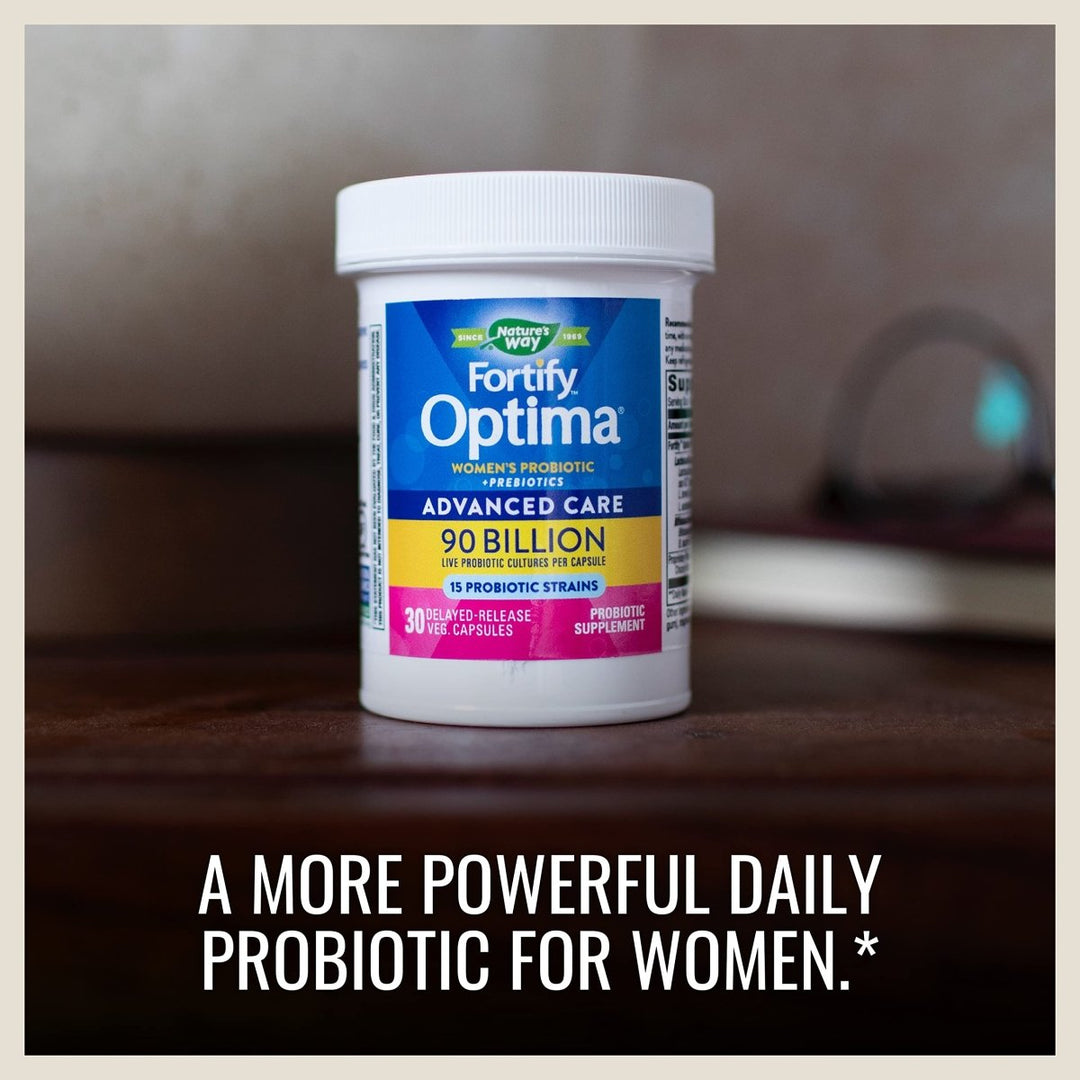 Nature?s Way Fortify Optima Women?s Daily Probiotic, 90 Billion, 15 Strains, Prebiotic, 30 Capsules - The Oasis of Health