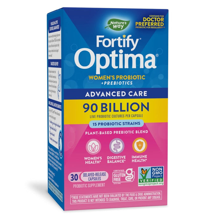 Nature?s Way Fortify Optima Women?s Daily Probiotic, 90 Billion, 15 Strains, Prebiotic, 30 Capsules - The Oasis of Health
