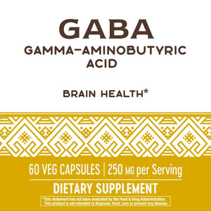 Nature's Way GABA, Gamma - Aminobutyric Acid 250 mg Potency, 60 VCaps - The Oasis of Health