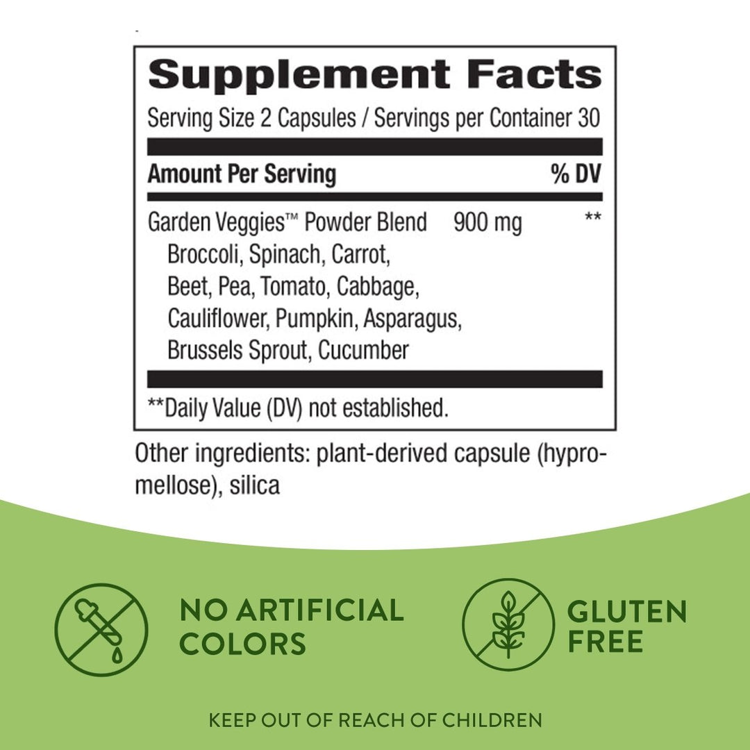 Nature's Way Garden Veggies - Nutrient - Rich Veggie Blend in Convenient Capsules - 60 Count - The Oasis of Health