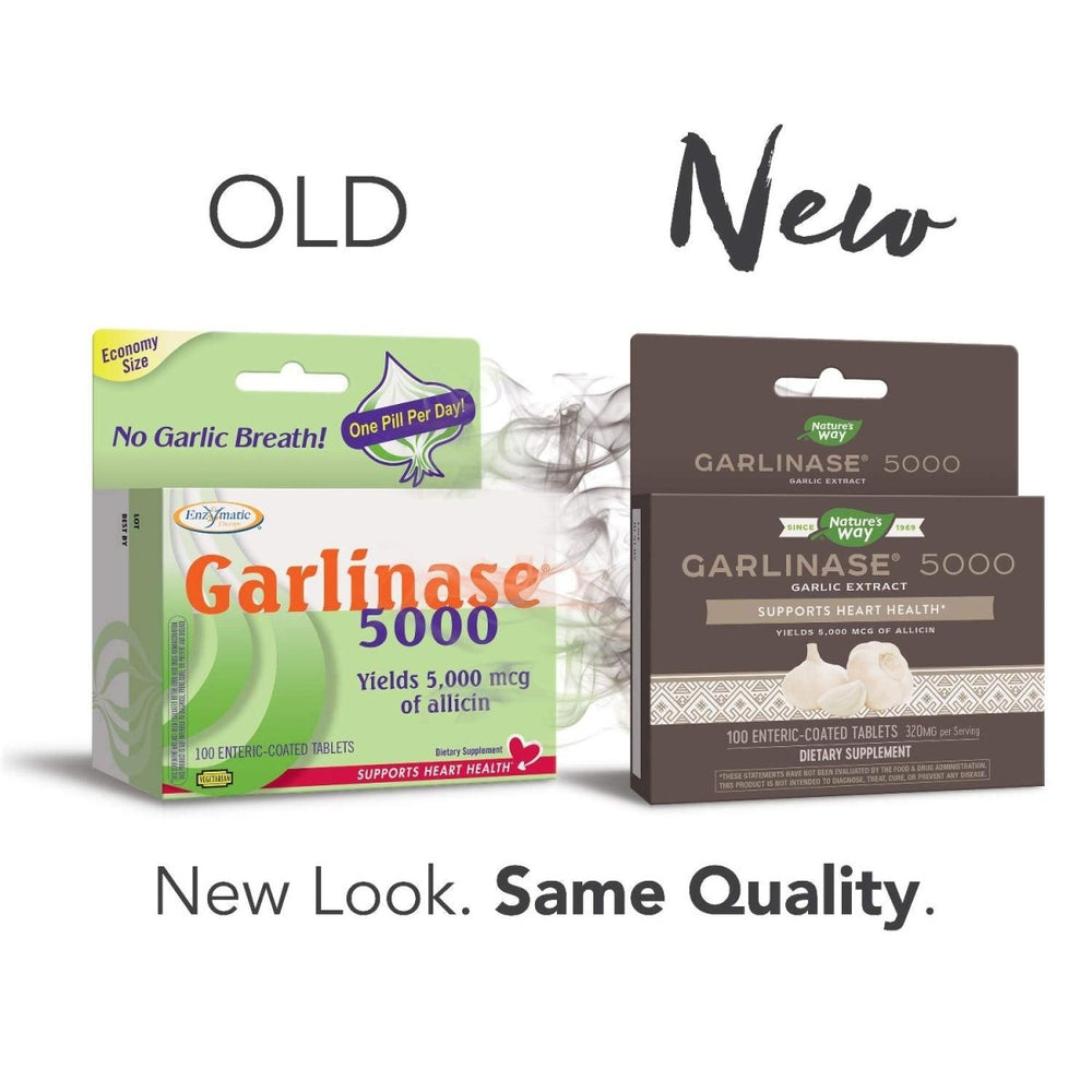 Nature's Way Garlinase Enteric Coated Tablets, 100 Count (Formerly Enzymatic Therapy) (Packaging May Vary) - The Oasis of Health