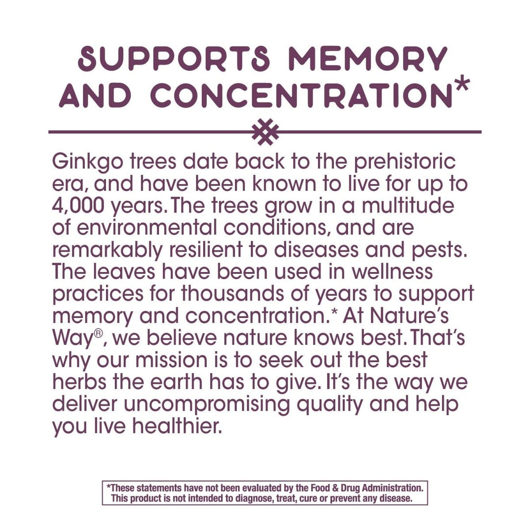 Nature's Way Ginkgo Extract 120 Vcaps - The Oasis of Health