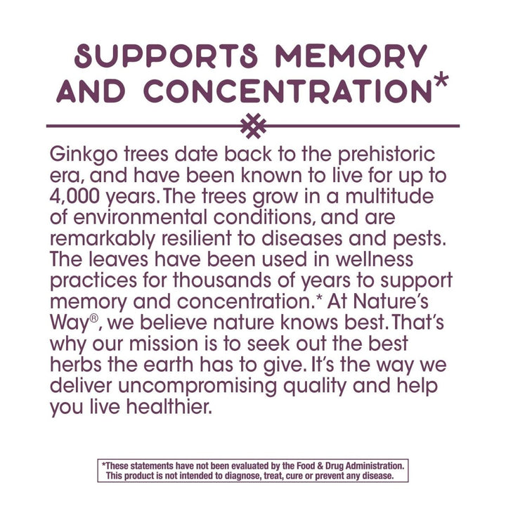 Nature's Way Ginkgo Extract 120 Vcaps - The Oasis of Health