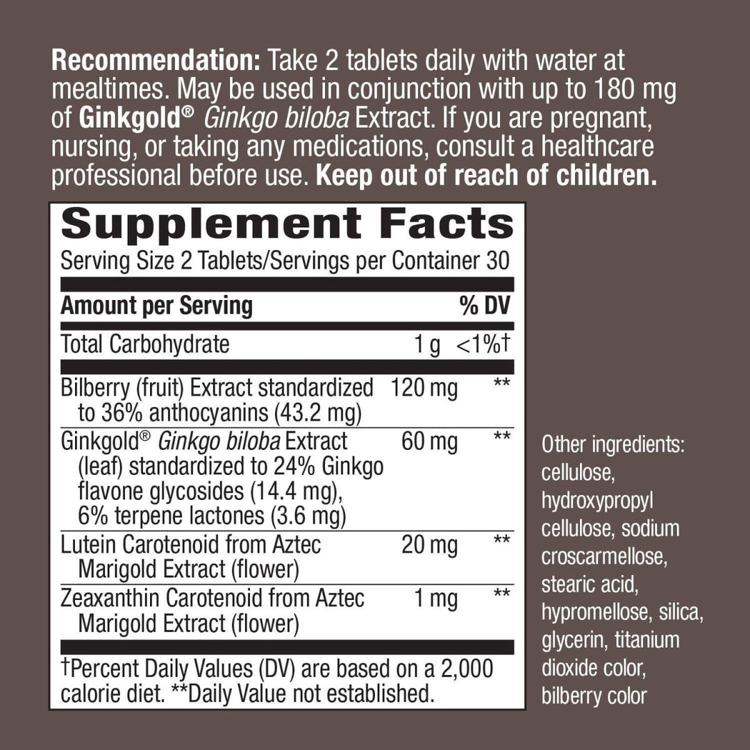 Nature's Way, Ginkgold Eyes, 60 Vegan Tablets (Pack of 4) - The Oasis of Health